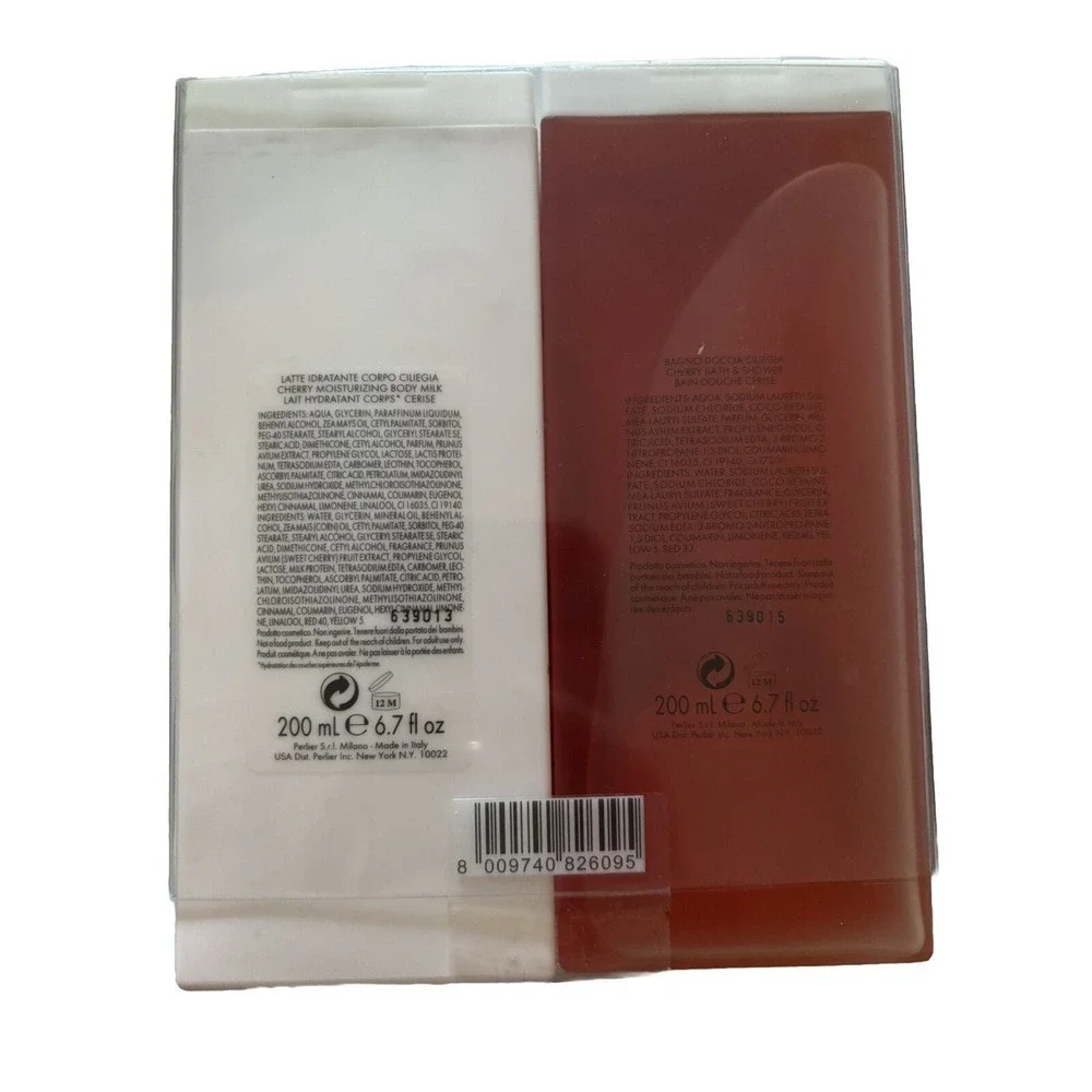 La Voglia Matta Cherry by Perlier 6.7 oz shower gel + 6.7 oz milk BRAND NEW